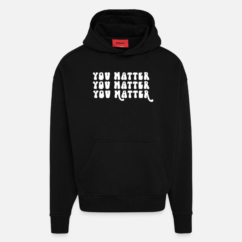 Vous comptez Affirmation positive Motivation - Sweat à capuche bio épais oversize fabriqué en UE - SOLID BLACK