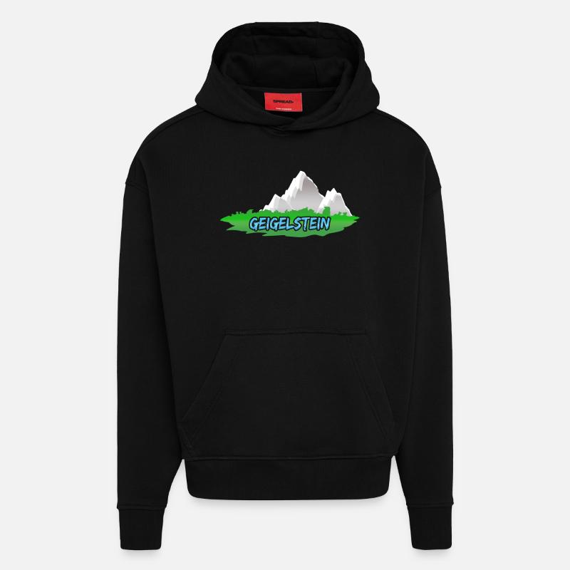 Geigelstein - Sweat à capuche bio épais oversize fabriqué en UE - SOLID BLACK