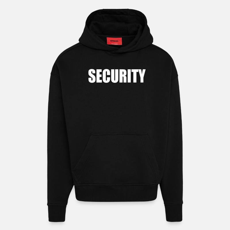 Security - Sweat à capuche bio épais oversize fabriqué en UE - SOLID BLACK