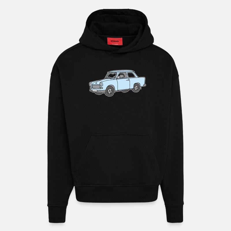 Hellblauer Trabi,  - Hoodie- made by SPREAD  - SOLID BLACK
