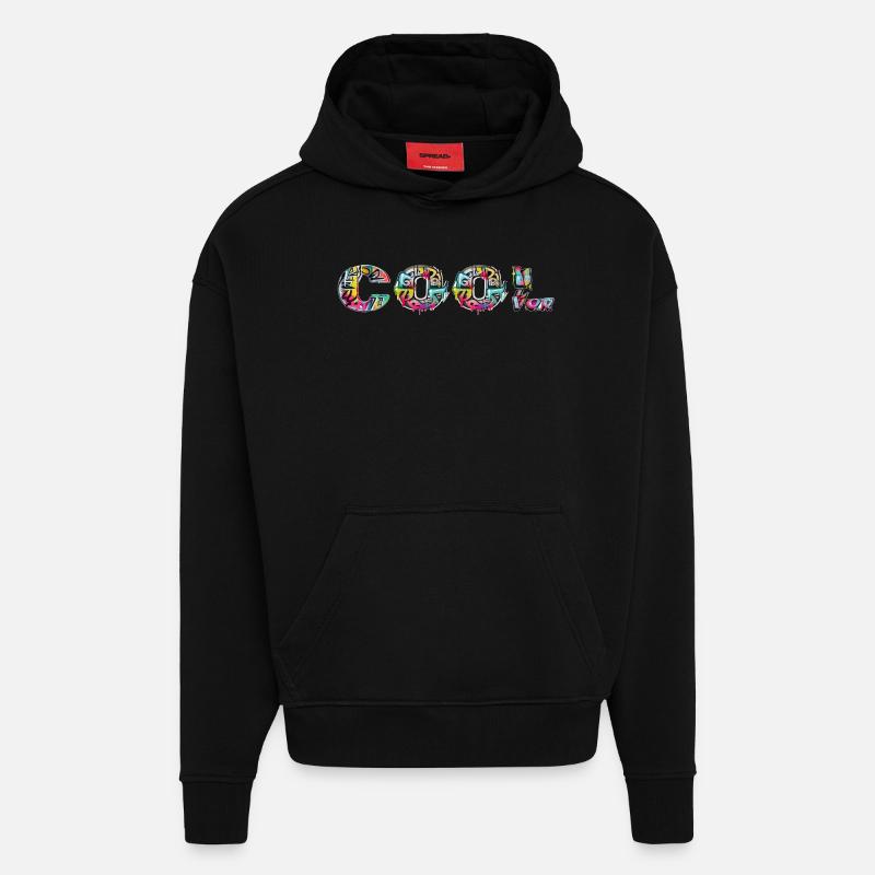 Cool Graffiti - Hoodie- made by SPREAD  - SOLID BLACK