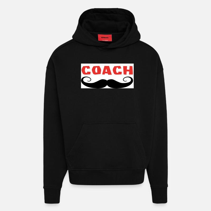 COACH Schnurrbart - Hoodie- made by SPREAD  - SOLID BLACK