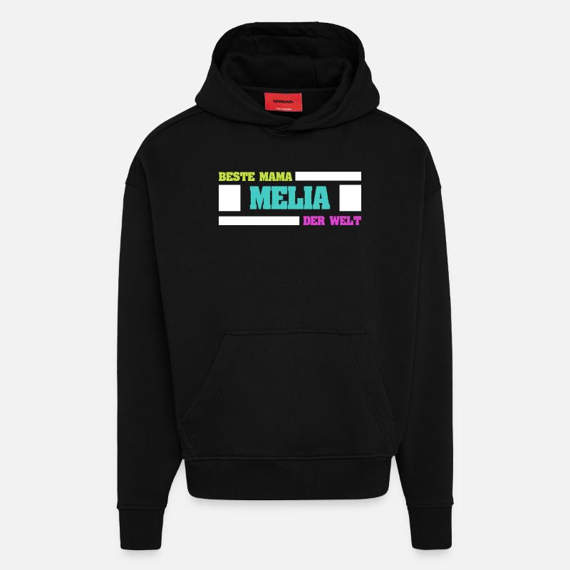 Mère Melia - Sweat à capuche bio épais oversize fabriqué en UE - SOLID BLACK
