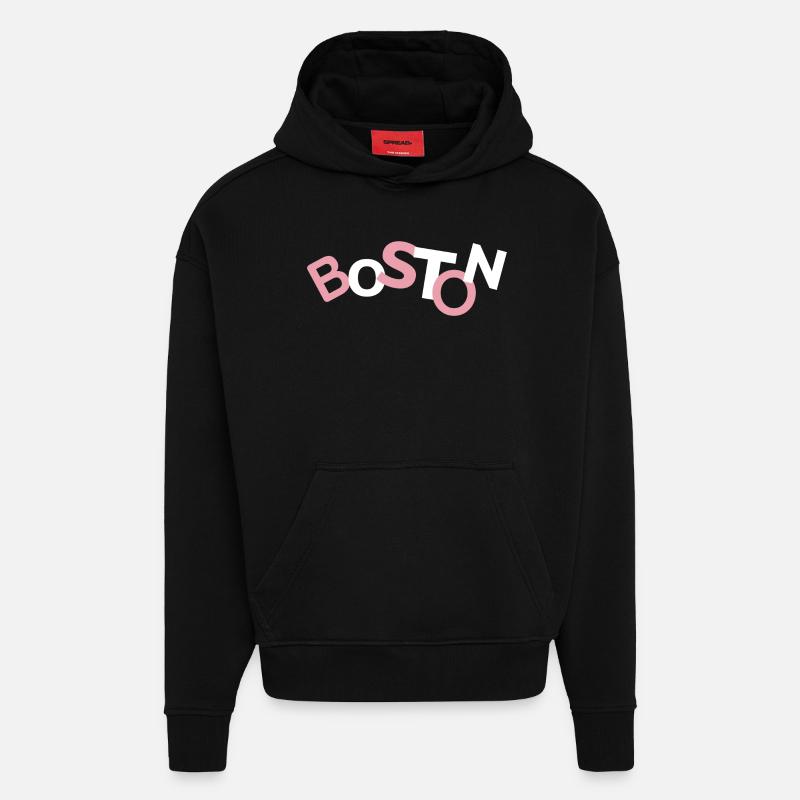 Cool Boston Pullover Hoodie - Hoodie- made by SPREAD  - SOLID BLACK