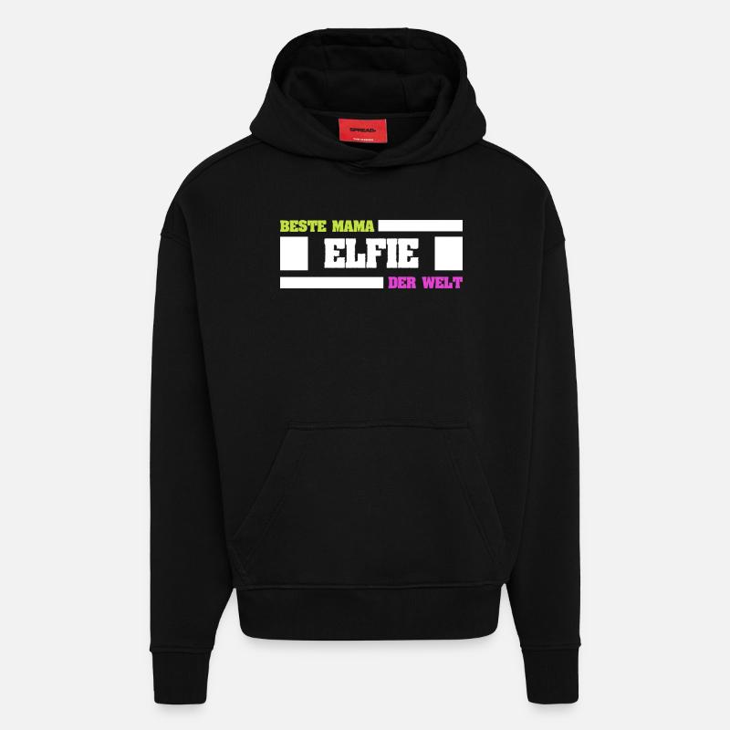 Elfie als Mutter - Hoodie- made by SPREAD  - SOLID BLACK