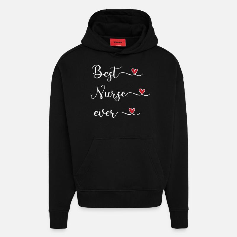 Infirmier - Sweat à capuche bio épais oversize fabriqué en UE - SOLID BLACK