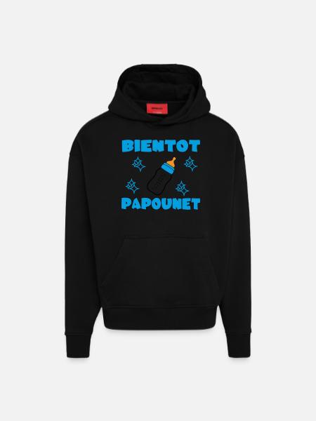SOON DADDY - Hoodie- made by SPREAD  - SOLID BLACK