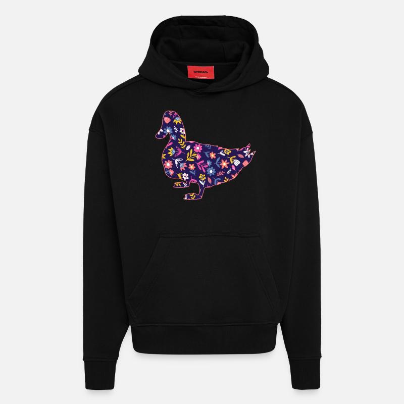 Canards - Sweat à capuche bio épais oversize fabriqué en UE - SOLID BLACK