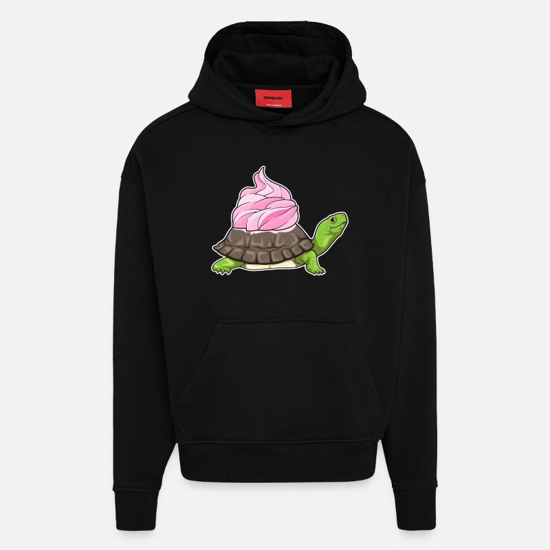Turtle Frosting - Hoodie- made by SPREAD - SOLID BLACK