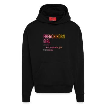 Waldhorn Französisches Horn Französisches Horn - Hoodie- made by SPREAD  - SOLID BLACK - Vorne