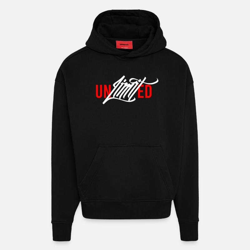 Puissance illimitée - Sweat à capuche bio épais oversize fabriqué en UE - SOLID BLACK