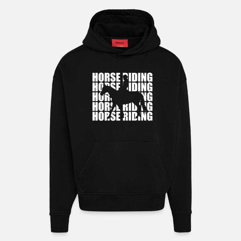 Équitation - Sweat à capuche bio épais oversize fabriqué en UE - SOLID BLACK