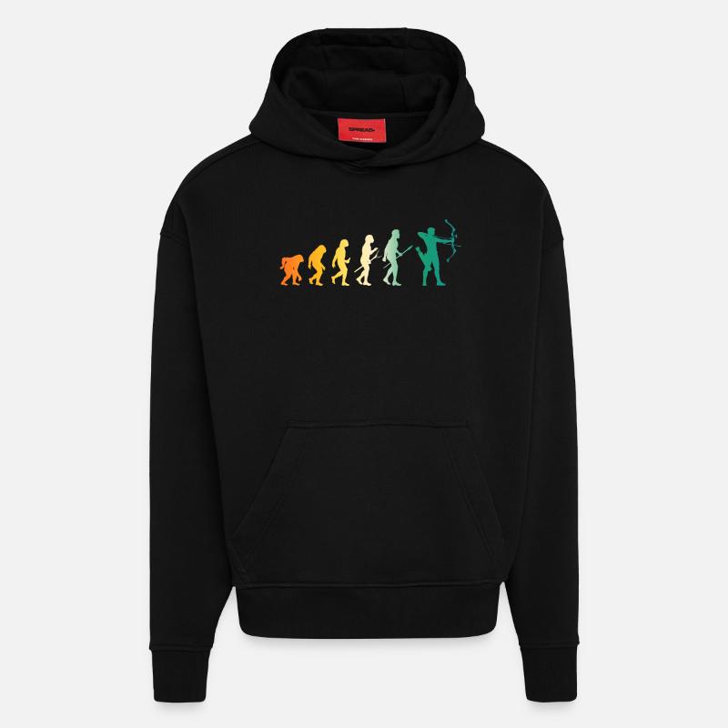 Archer Evolution Tir à l’arc - Sweat à capuche bio épais oversize fabriqué en UE - SOLID BLACK