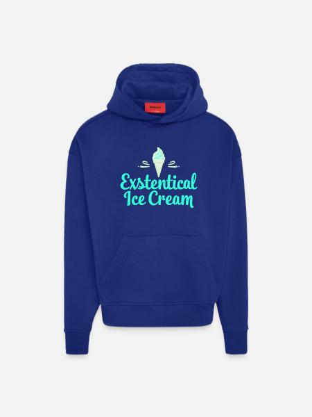 Existenzielle Eiscreme Lustiger Spruch Eis Waffel - Hoodie- made by SPREAD - SOLID BLACK