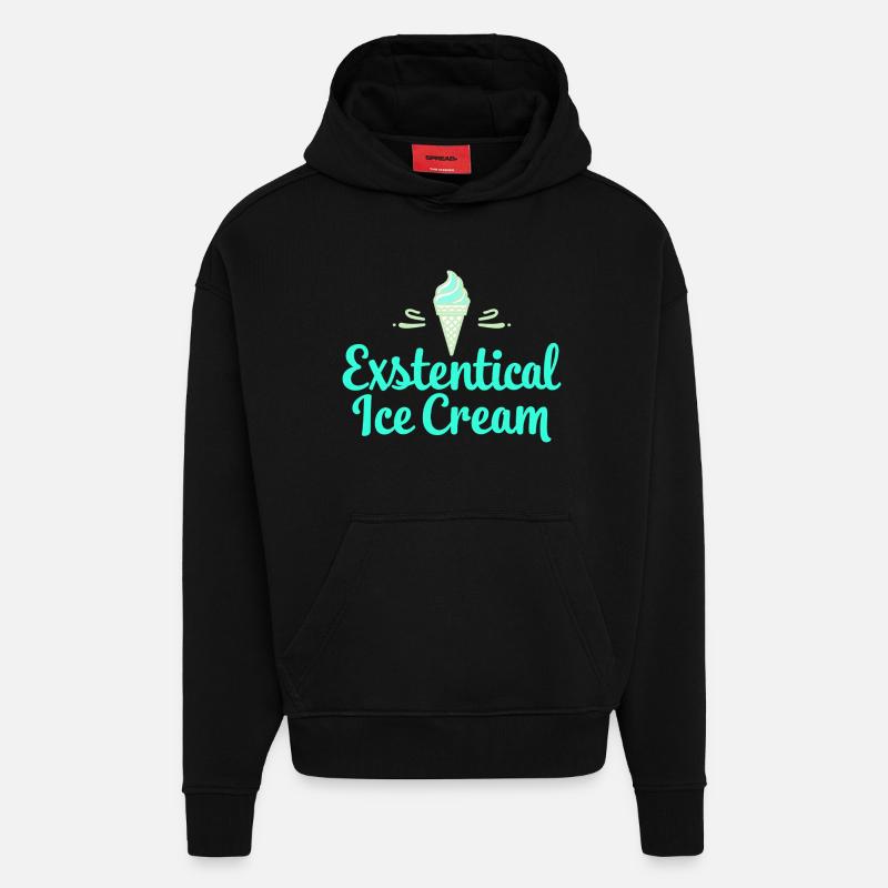 Existenzielle Eiscreme Lustiger Spruch Eis Waffel - Hoodie- made by SPREAD  - SOLID BLACK