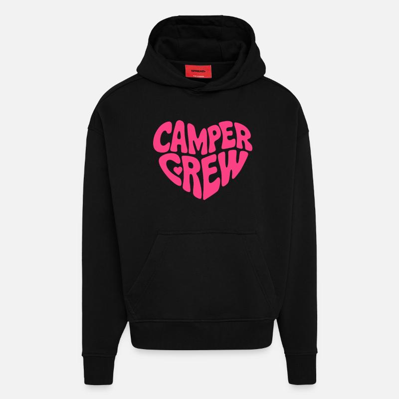 Camper Crew Herz Logo - Hoodie- made by SPREAD  - SOLID BLACK