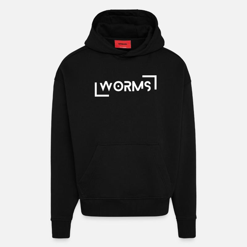 Vers - Sweat à capuche bio épais oversize fabriqué en UE - SOLID BLACK