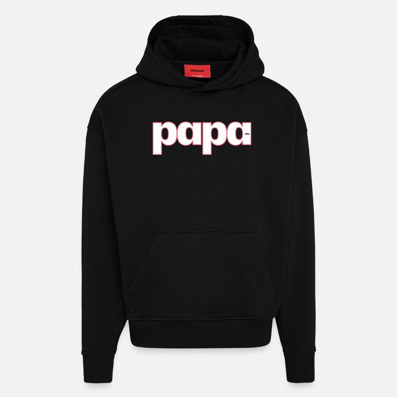 PAPA - Sweat à capuche bio épais oversize fabriqué en UE - SOLID BLACK