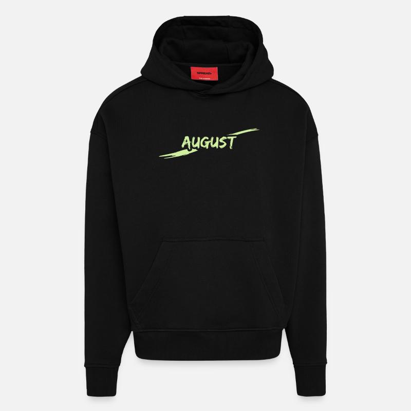 Août - Sweat à capuche bio épais oversize fabriqué en UE - SOLID BLACK