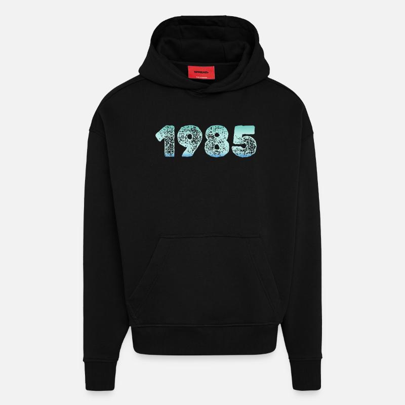 Glacial 1985 - Sweat à capuche bio épais oversize fabriqué en UE - SOLID BLACK
