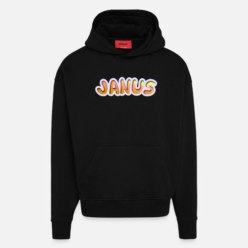 Janus - Sweat à capuche bio épais oversize fabriqué en UE - SOLID BLACK