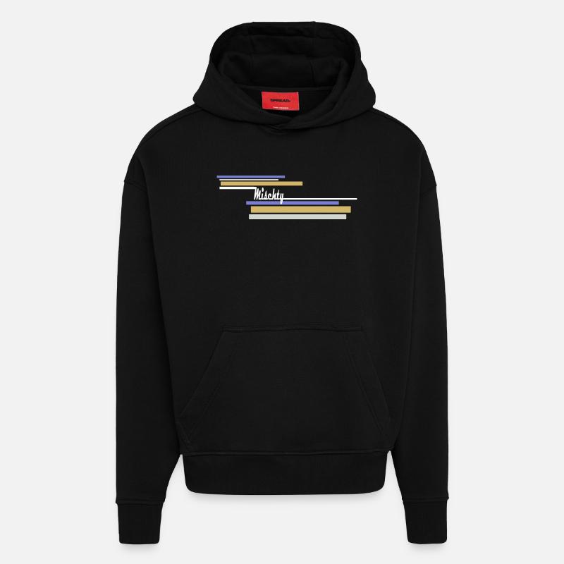 Mischty Longstripe White - Hoodie- made by SPREAD  - SOLID BLACK