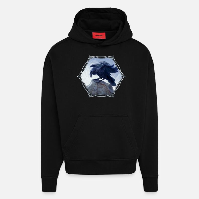 Muninn - Hoodie- made by SPREAD - SOLID BLACK