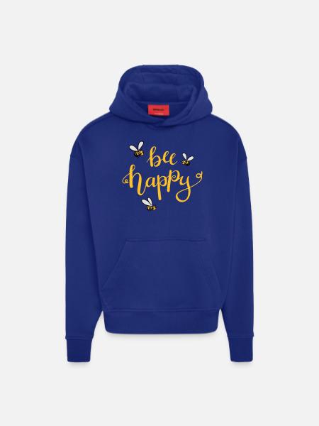 bee happy - Hoodie- made by SPREAD  - SOLID BLACK