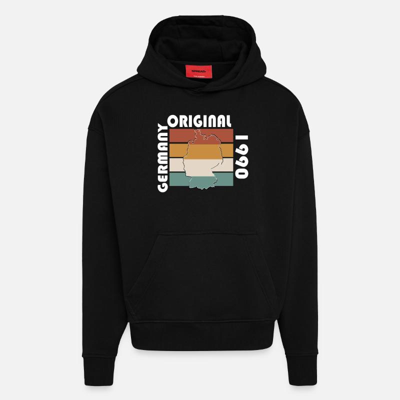 Germany Original - Sweat à capuche bio épais oversize fabriqué en UE - SOLID BLACK