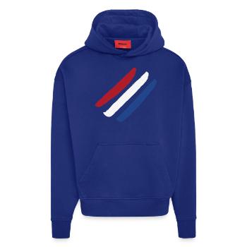Drapeau des Pays-Bas - Rayures de style - Sweat à capuche bio épais oversize fabriqué en UE - Iconic Blue - Devant