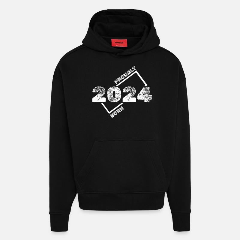 Idée cadeau 2024 - Sweat à capuche bio épais oversize fabriqué en UE - SOLID BLACK