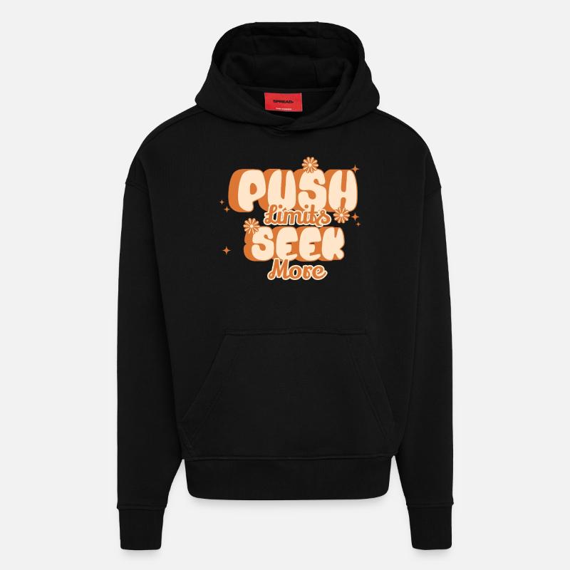 Pushing boundaries, achieving more - Hoodie- made by SPREAD  - SOLID BLACK