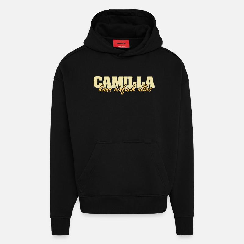 Mme Camilla - Sweat à capuche bio épais oversize fabriqué en UE - SOLID BLACK