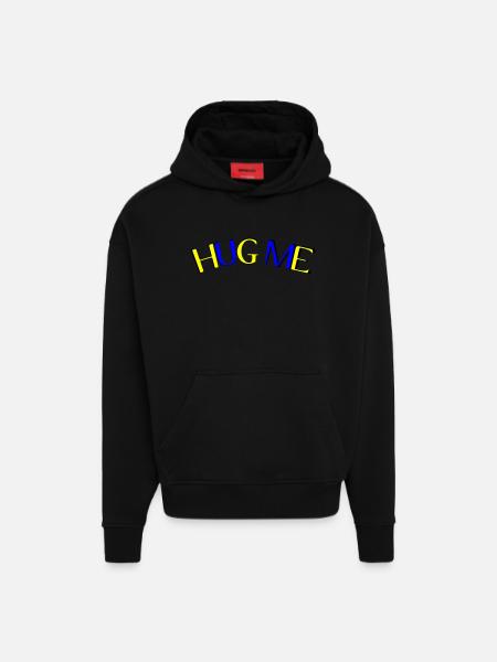 hug me - Hoodie- made by SPREAD  - SOLID BLACK