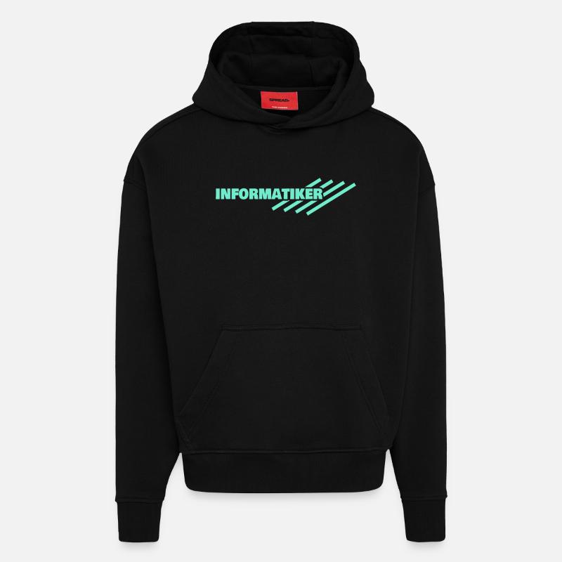 Informaticien - Sweat à capuche bio épais oversize fabriqué en UE - SOLID BLACK