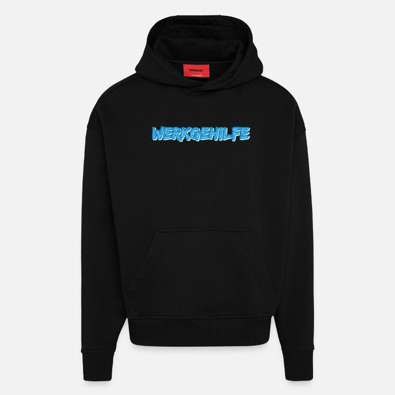 Cadeau pour Assistant - Sweat à capuche bio épais oversize fabriqué en UE - SOLID BLACK