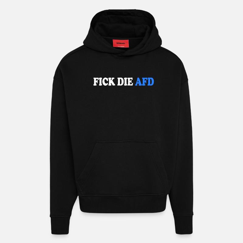 Fick die afd - Hoodie- made by SPREAD  - SOLID BLACK