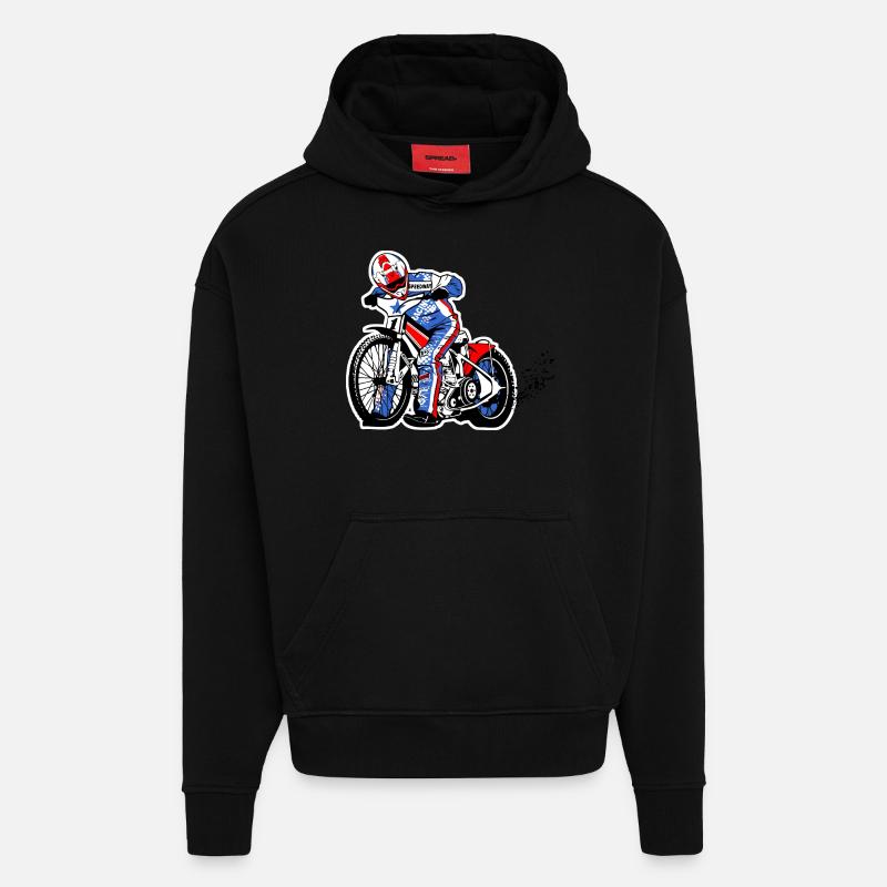 Speedway - Sweat à capuche bio épais oversize fabriqué en UE - SOLID BLACK