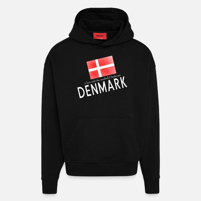 Dänemark Danmark - Hoodie- made by SPREAD  - SOLID BLACK