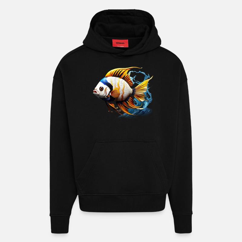 Angelfish - Hoodie- made by SPREAD  - SOLID BLACK