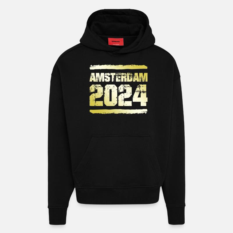 Amsterdam 2024 Médaille d’or - Sweat à capuche bio épais oversize fabriqué en UE - SOLID BLACK