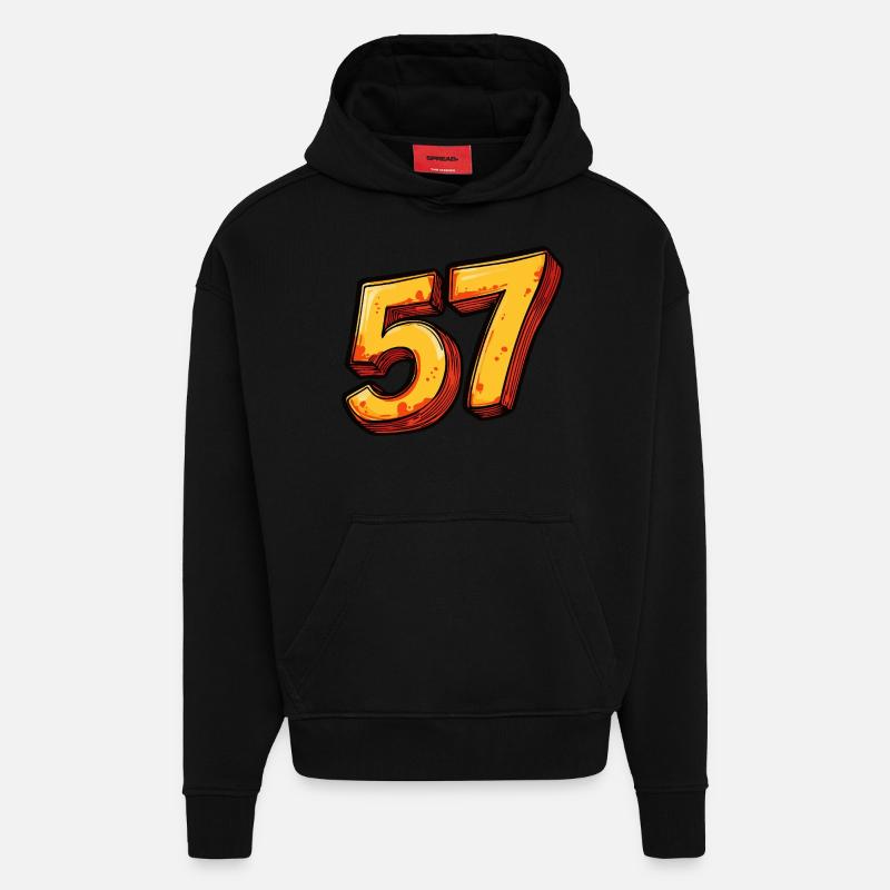 Bande dessinée 57 numéros - Sweat à capuche bio épais oversize fabriqué en UE - SOLID BLACK