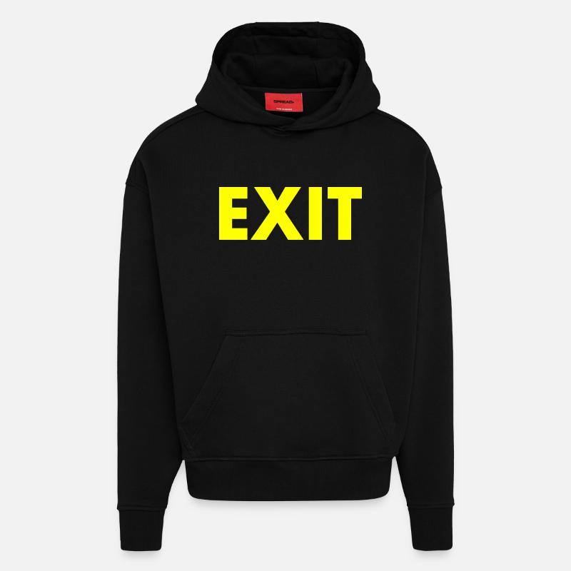 Exit - Sweat à capuche bio épais oversize fabriqué en UE - SOLID BLACK