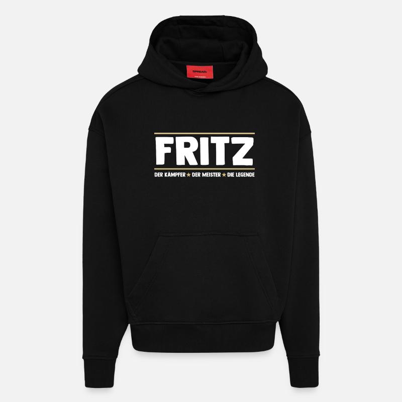 Fritz - Sweat à capuche bio épais oversize fabriqué en UE - SOLID BLACK