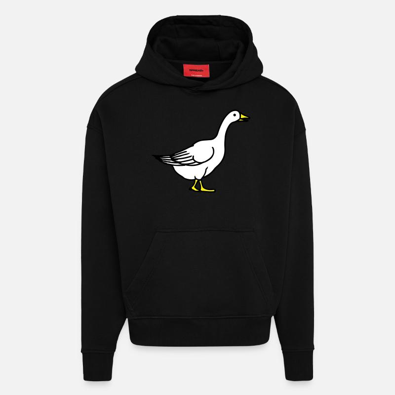 goose - Sweat à capuche bio épais oversize fabriqué en UE - SOLID BLACK