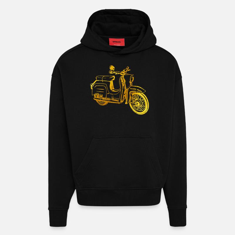 Simson Schwalbe RDA Cyclomoteur - Sweat à capuche bio épais oversize fabriqué en UE - SOLID BLACK