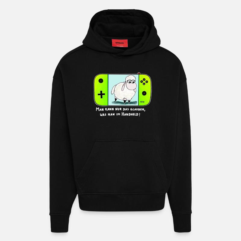 Wolly Sheepling der Handheld - Hoodie- made by SPREAD  - SOLID BLACK