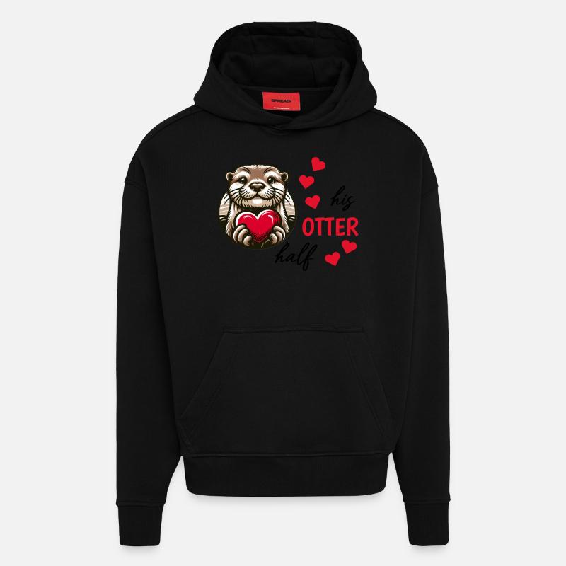 Otter half liebe geschenk - Hoodie- made by SPREAD  - SOLID BLACK