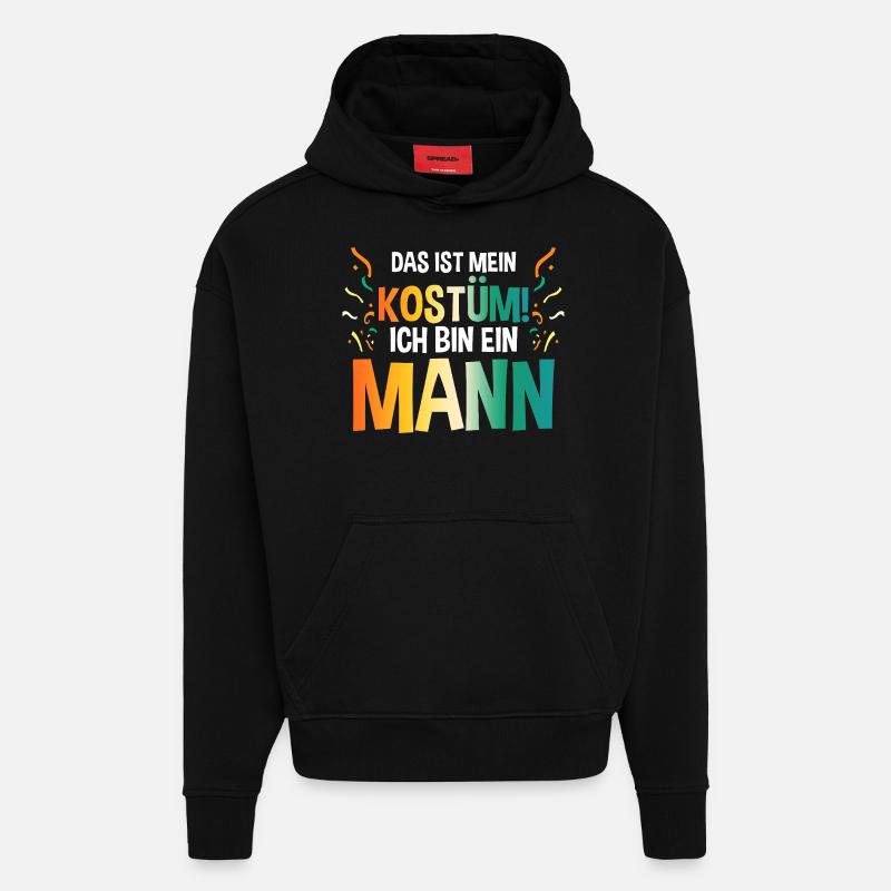 Carnaval de Jecken Carnaval - Sweat à capuche bio épais oversize fabriqué en UE - SOLID BLACK