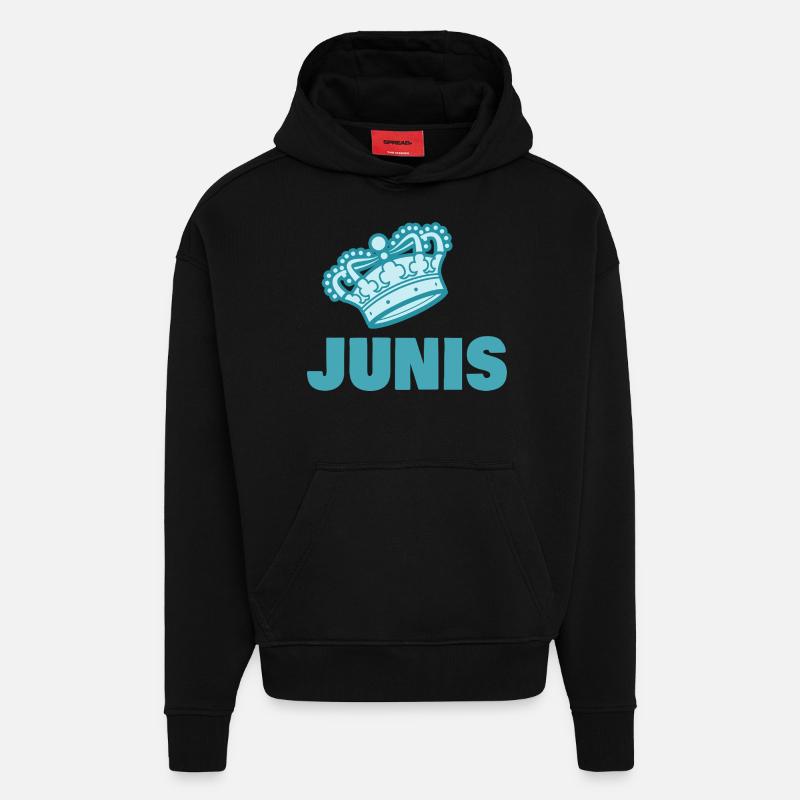 Cadeau pour Junis - Sweat à capuche bio épais oversize fabriqué en UE - SOLID BLACK
